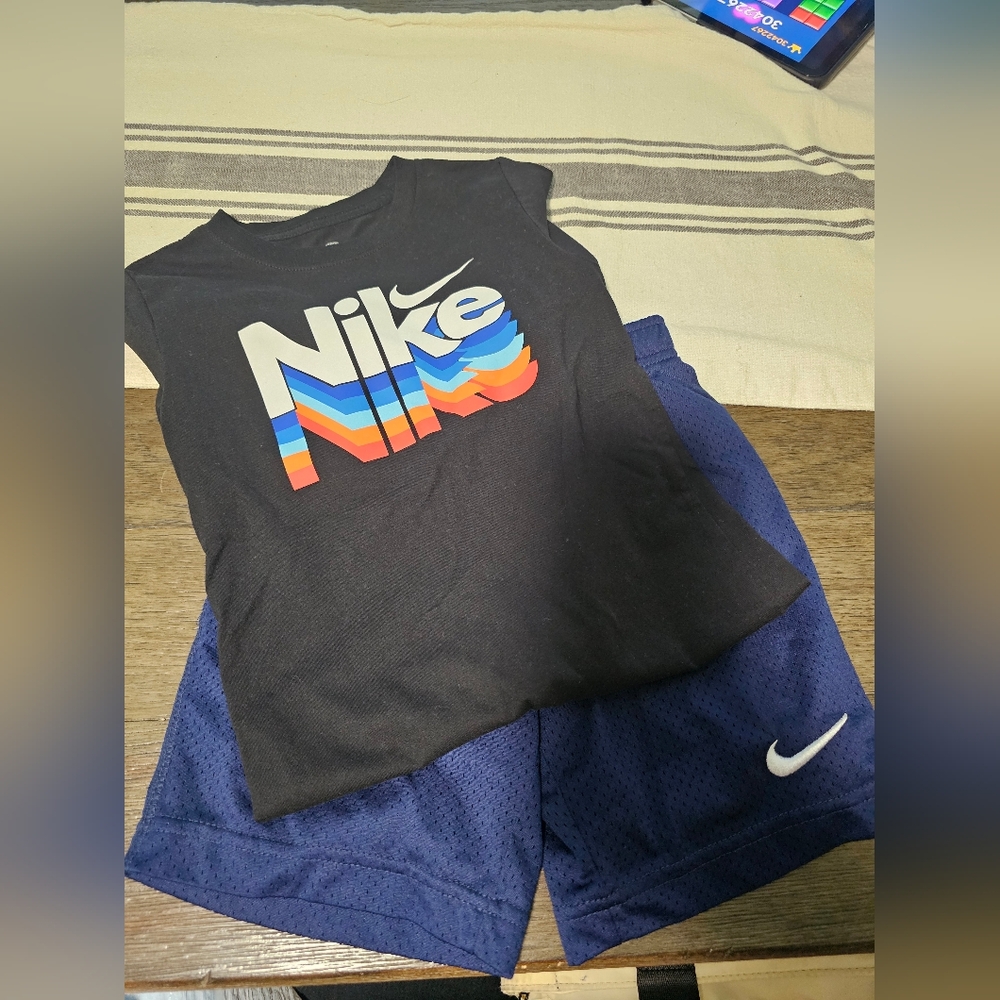 Nike Black Tee and Navy Shorts Set